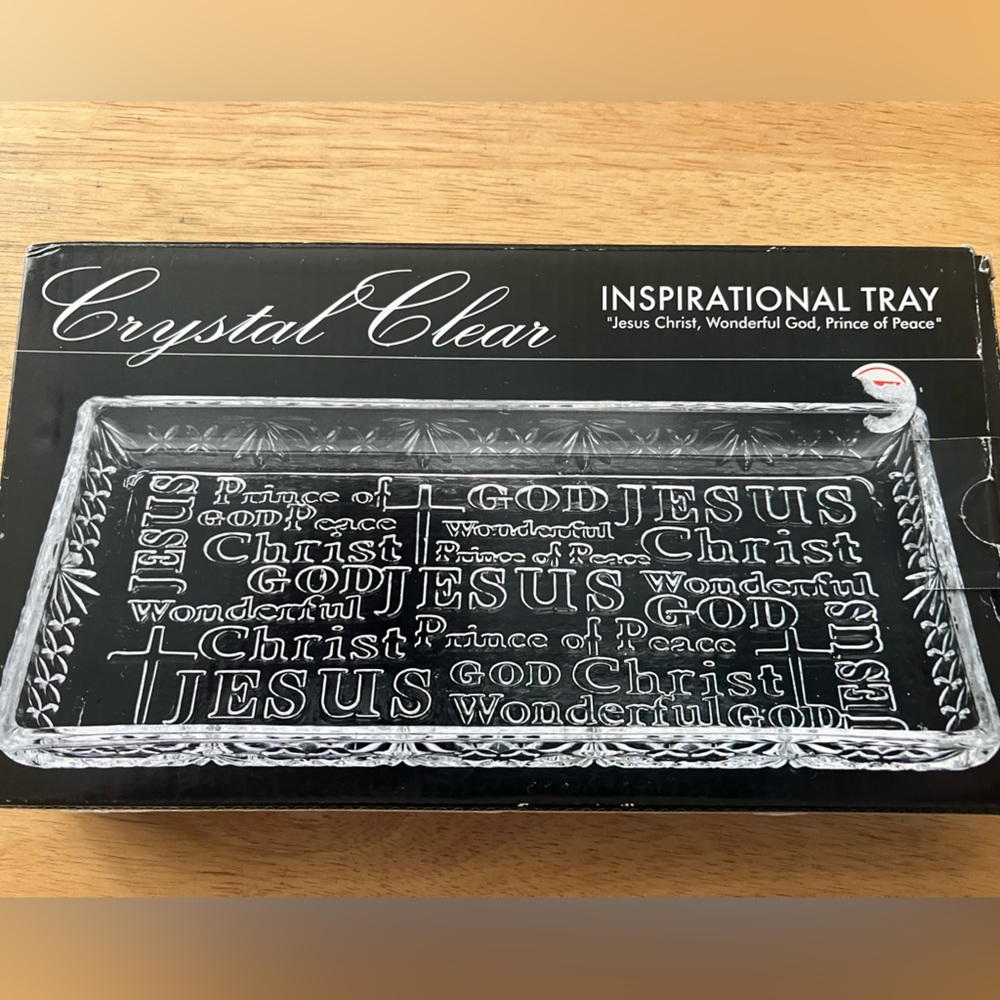 Crystal Clear Inspirational Tray - Clear Glass